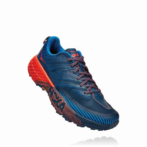 Hoka One One SPEEDGOAT 4 Trail Running Shoes For Men India Blue/Red IN-2503